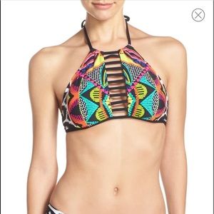 Trina Turk Africana High Neck Bikini Top. Sz 6